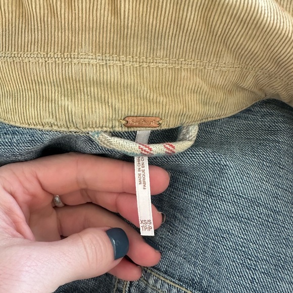 Free People Sirius Cotton Plaid-Contrast Denim Jacket - Picture 8 of 8